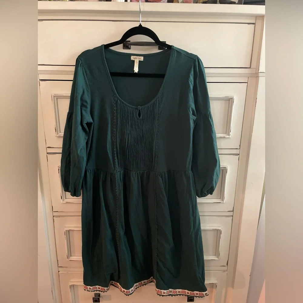 Matilda Jane dress Nadine fancy Charlie. Forrest green VGUC size Large - Picture 1 of 6